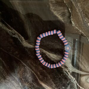 Pink and Blue Beaded Bracelet